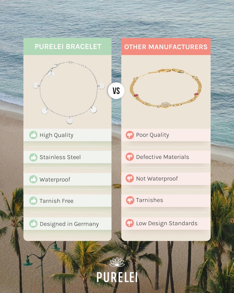 PureleiÂ® Kalea Bracelet (silver) â€“ Elegant, playful women's bracelet with coins â€“ Stainless steel jewelry â€“ Adjustable length 6/7/7,5 inch â€“ Fashion jewelry for your individual look - Image 4
